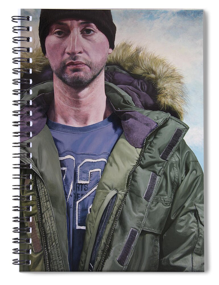 Wales Spiral Notebook featuring the painting Portrait of a Mountain Walker. by Harry Robertson