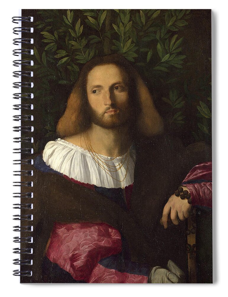 Palma Vecchio Spiral Notebook featuring the painting Portrait of a Poet by Palma Vecchio