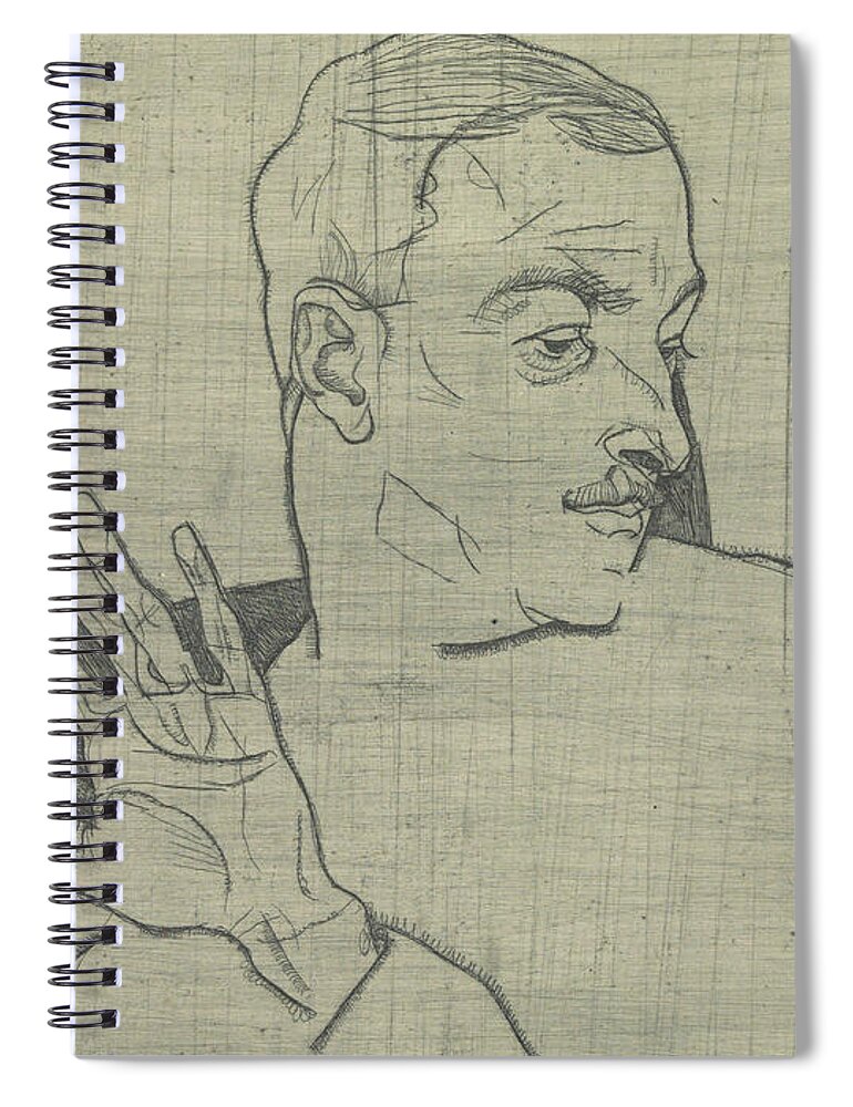 Austrian Painters Spiral Notebook featuring the relief Portrait of Arthur Roessler by Egon Schiele