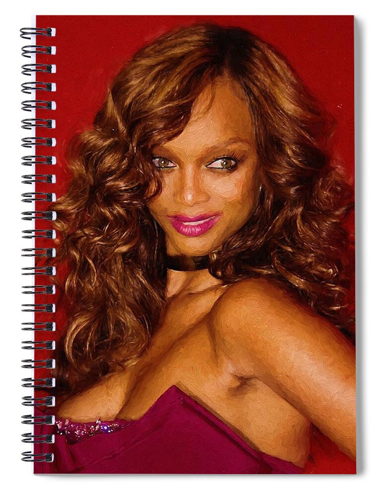 Portrait Spiral Notebook featuring the digital art Portrait of Beyonce by Charmaine Zoe