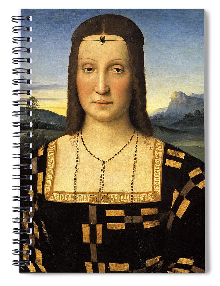 Raphael Spiral Notebook featuring the painting Portrait of Elisabetta Gonzaga by Raphael