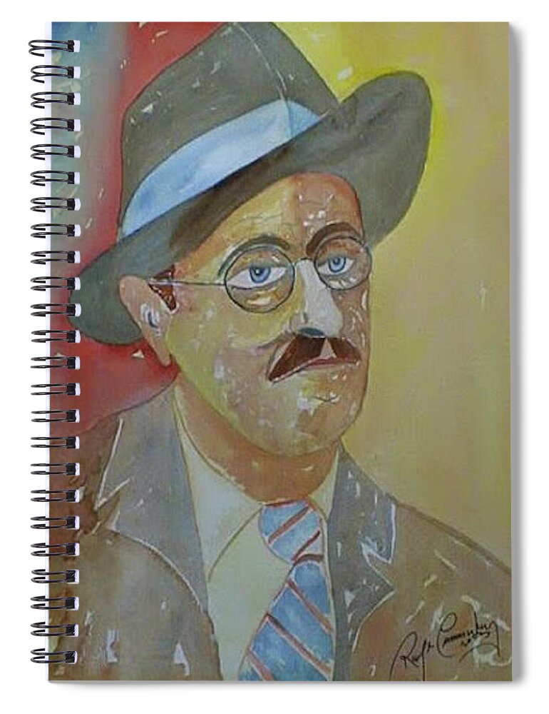 Portrait Spiral Notebook featuring the painting Portrait of James Joyce by Roger Cummiskey