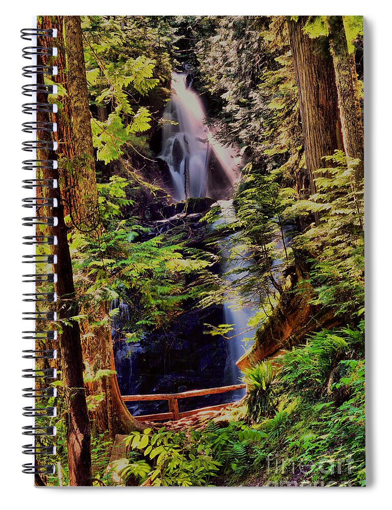 River Spiral Notebook featuring the photograph Portrait view of Ranger Falls by Jeff Swan