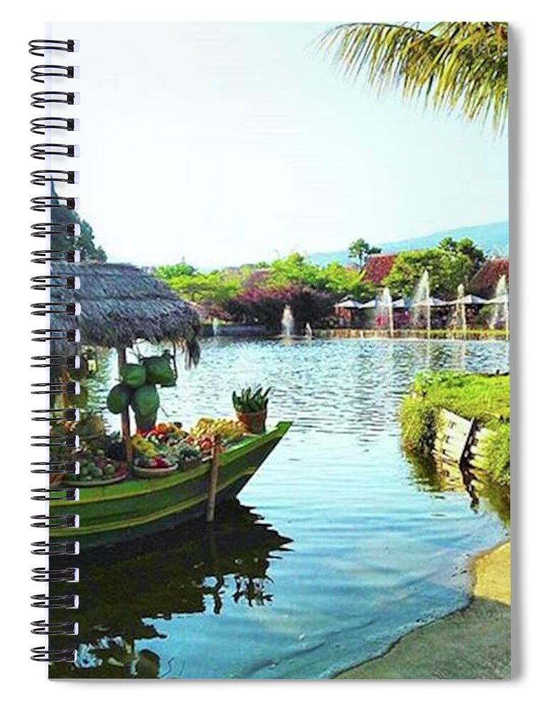 Photography Spiral Notebook featuring the photograph Floating Market Lembang by Kelly Santana