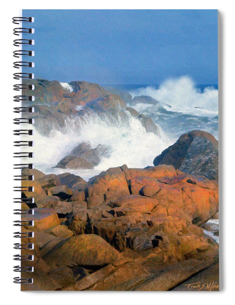 Incoming Wave Spiral Notebook featuring the photograph Pounding Surf by Frank Wilson