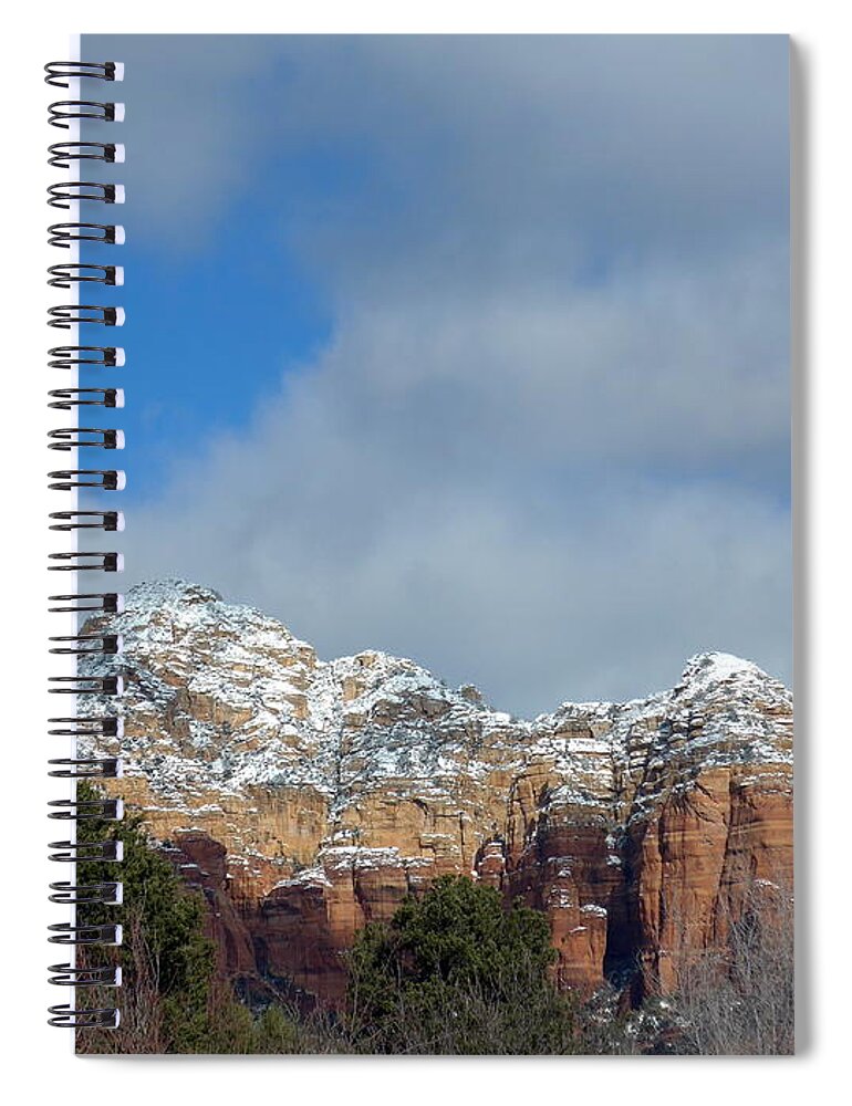 Winter Spiral Notebook featuring the photograph Powdered Sugar Sedona Red Rocks by Mars Besso