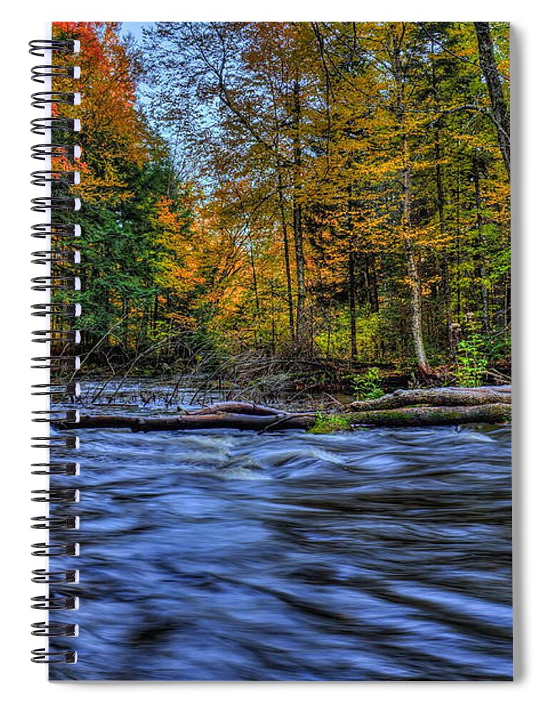 Prairie River Spiral Notebook featuring the photograph Prairie River Blue Reflection by Dale Kauzlaric