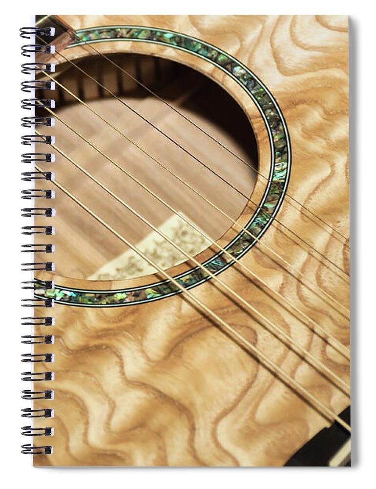 Golden Guitar Spiral Notebook featuring the photograph Pretty Guitar - by Julie Weber