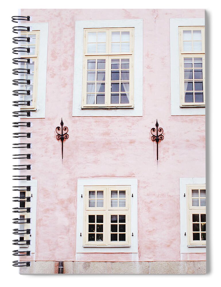 Pink Spiral Notebook featuring the mixed media Pretty In Pink- Art by Linda Woods by Linda Woods