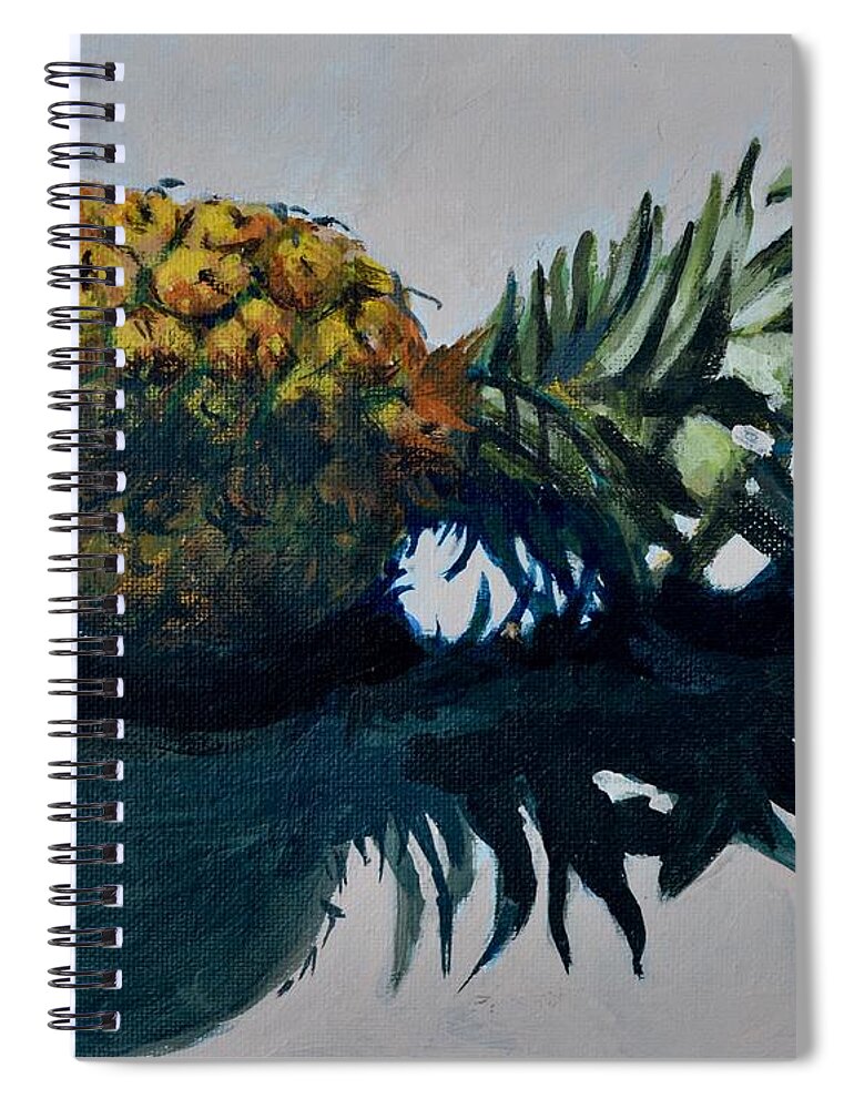 Pineapple Spiral Notebook featuring the painting Pretty pineapple by Walt Maes