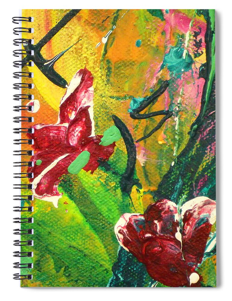 Flowers Spiral Notebook featuring the painting Pretty Posies by Tracy Bonin