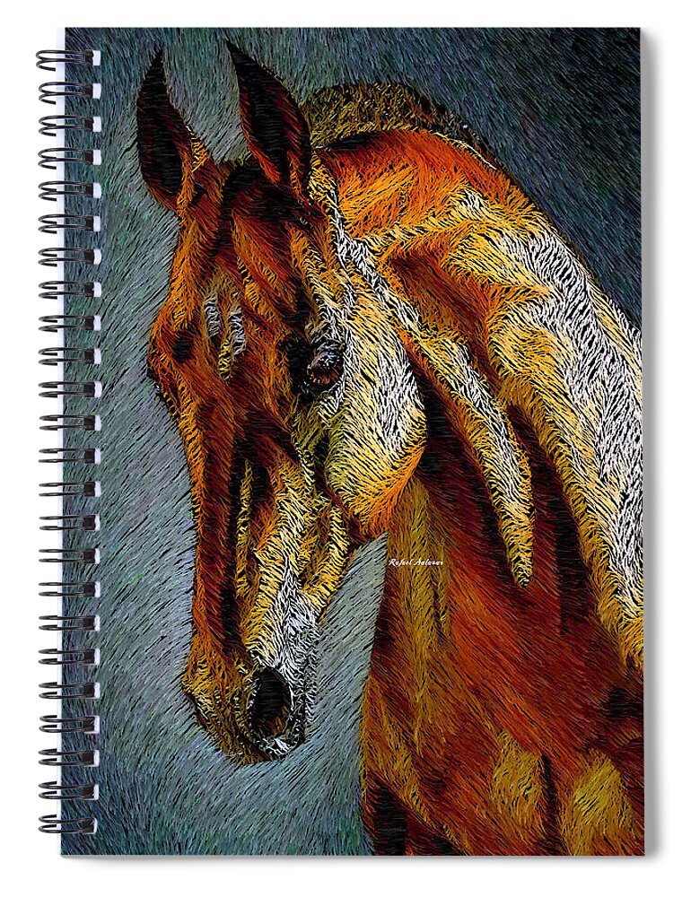 Rafael Salazar Spiral Notebook featuring the digital art Pretty Red by Rafael Salazar