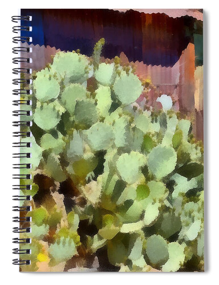 Cactus Spiral Notebook featuring the photograph Prickly Pear Cactus Oatman Arizona by Barbara Snyder
