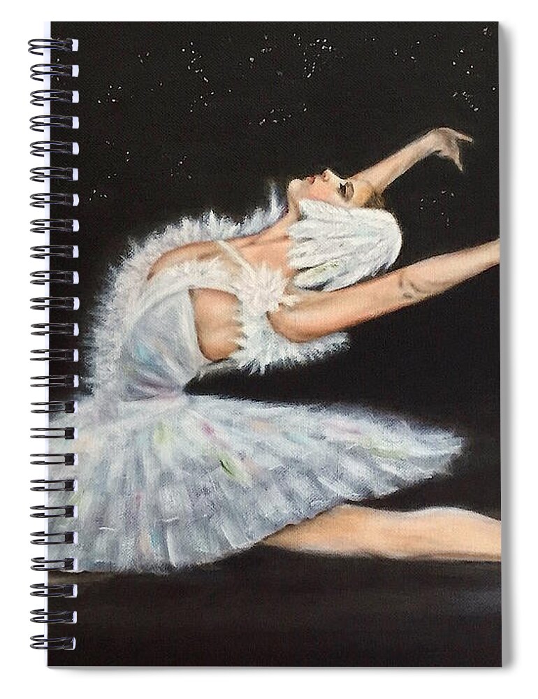 Ballerina Spiral Notebook featuring the painting Prima Ballerina by Dr Pat Gehr