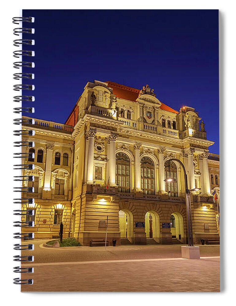 Oradea Spiral Notebook featuring the photograph Primaria Oradea, Oradea City Hall, Oradea, Romania by Rick Deacon