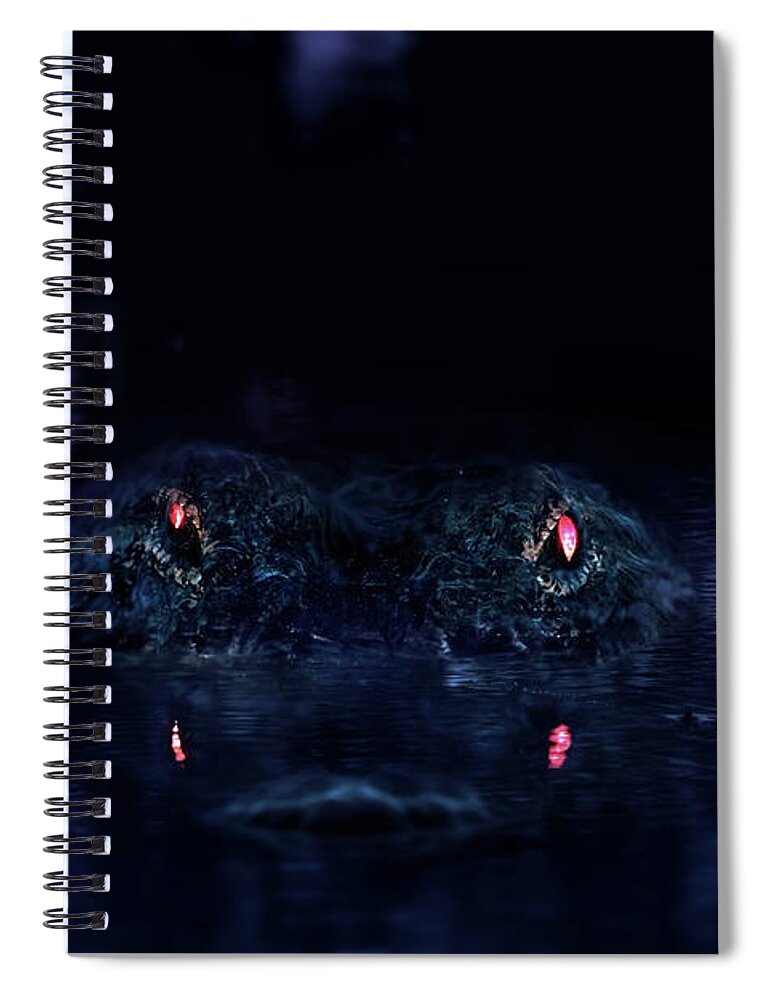 Alligator Spiral Notebook featuring the photograph Primeval by Mark Andrew Thomas