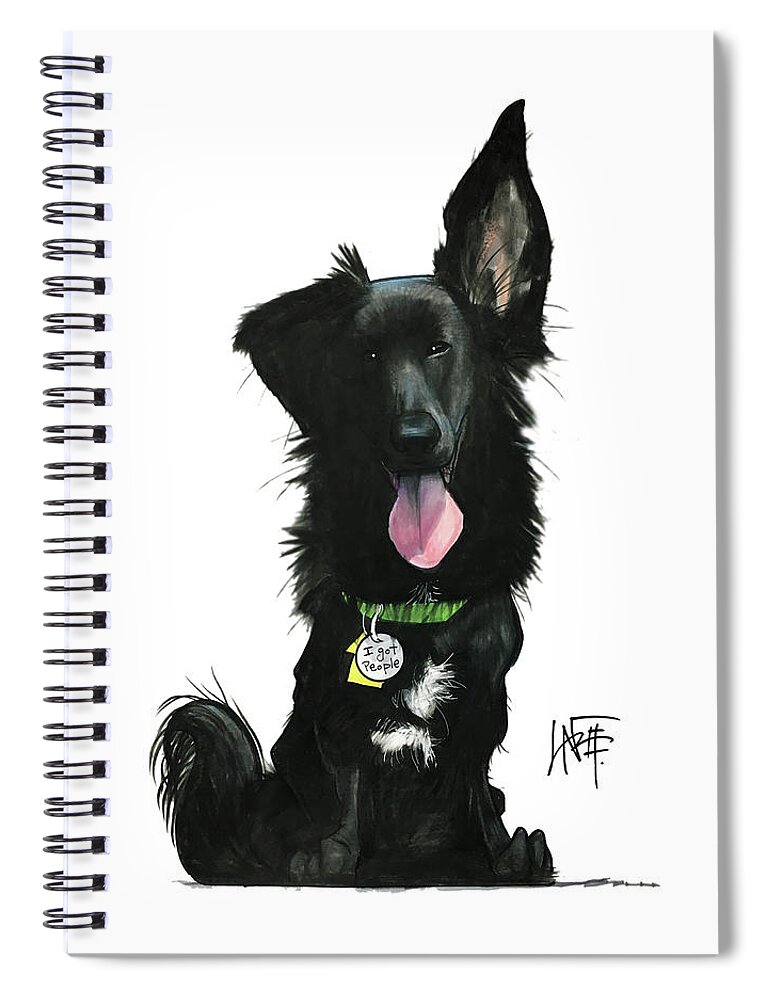 Pet Portrait Spiral Notebook featuring the drawing Prince 7-1480 by John LaFree