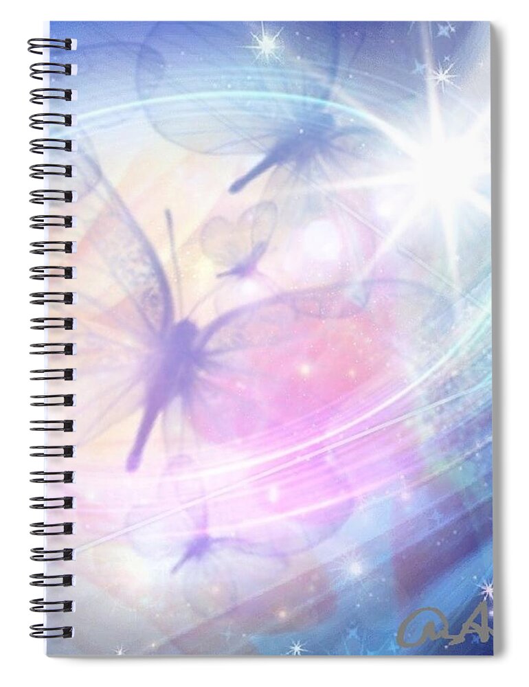 Abstract Spiral Notebook featuring the digital art Princess Butterfly by Cepiatone Fine Art Callie E Austin
