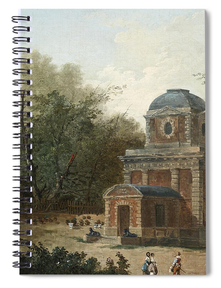 Hubert Robert Spiral Notebook featuring the painting Project for the Pavillon de Cleves of Maupertuis by Hubert Robert