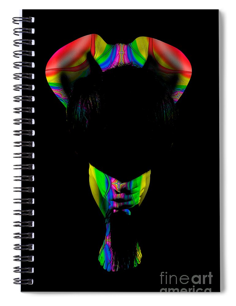Body Paint Spiral Notebook featuring the photograph Projected Body Paint 2094999B by Rolf Bertram