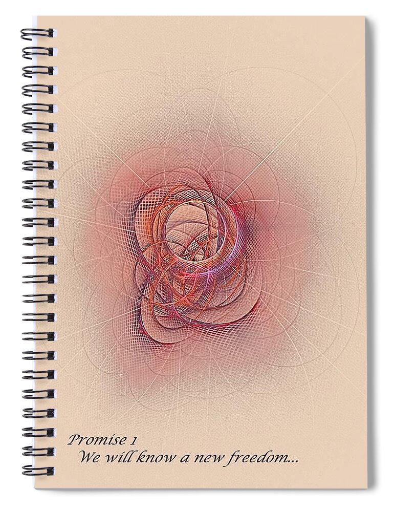 Fractal Art Spiral Notebook featuring the digital art Promise 1 New Freedom by Doug Morgan