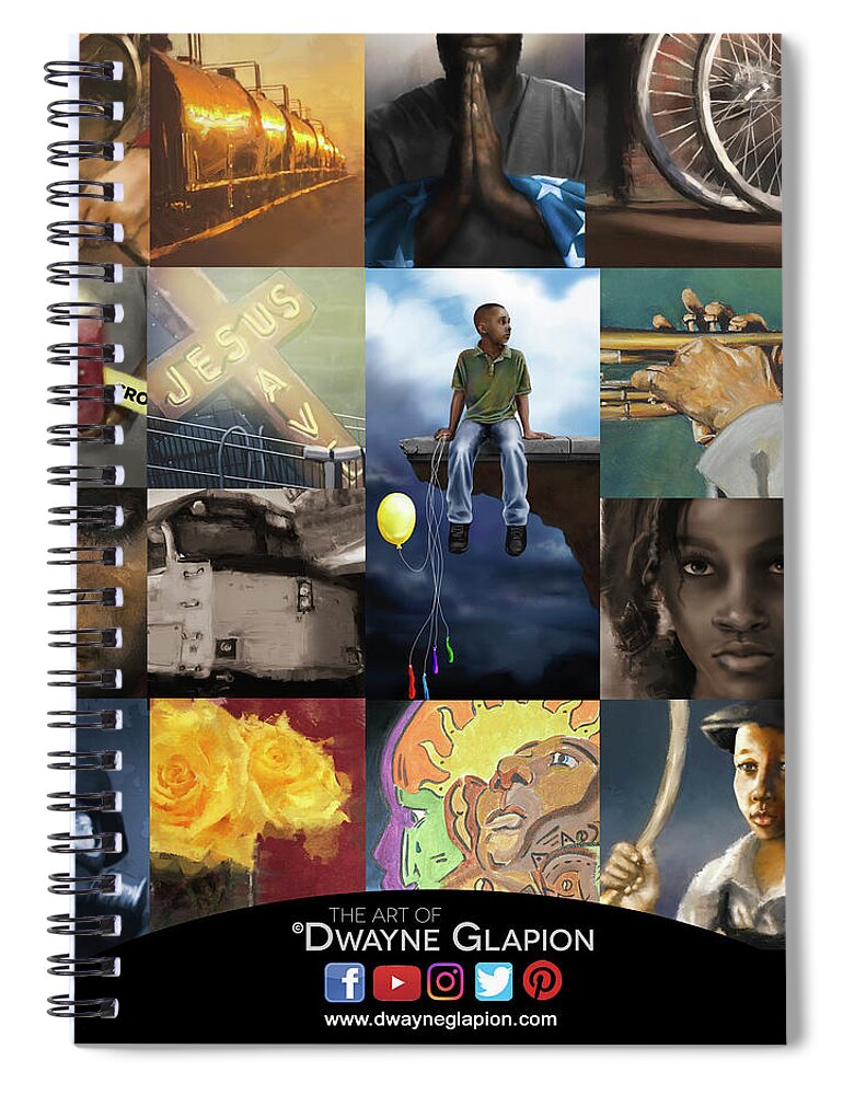  Spiral Notebook featuring the digital art Promotional 01 by Dwayne Glapion