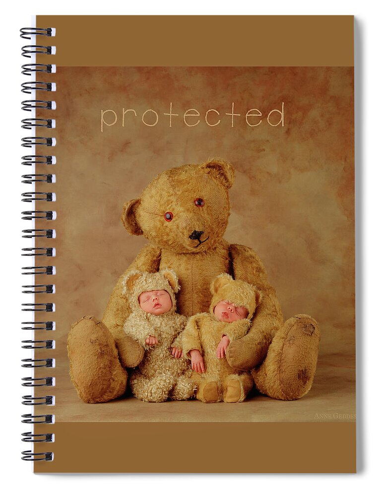 Teddy Spiral Notebook featuring the photograph Protected by Anne Geddes