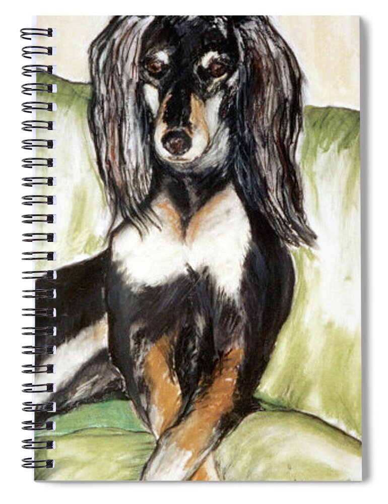 Dog Spiral Notebook featuring the drawing Proud Girl by Cori Solomon
