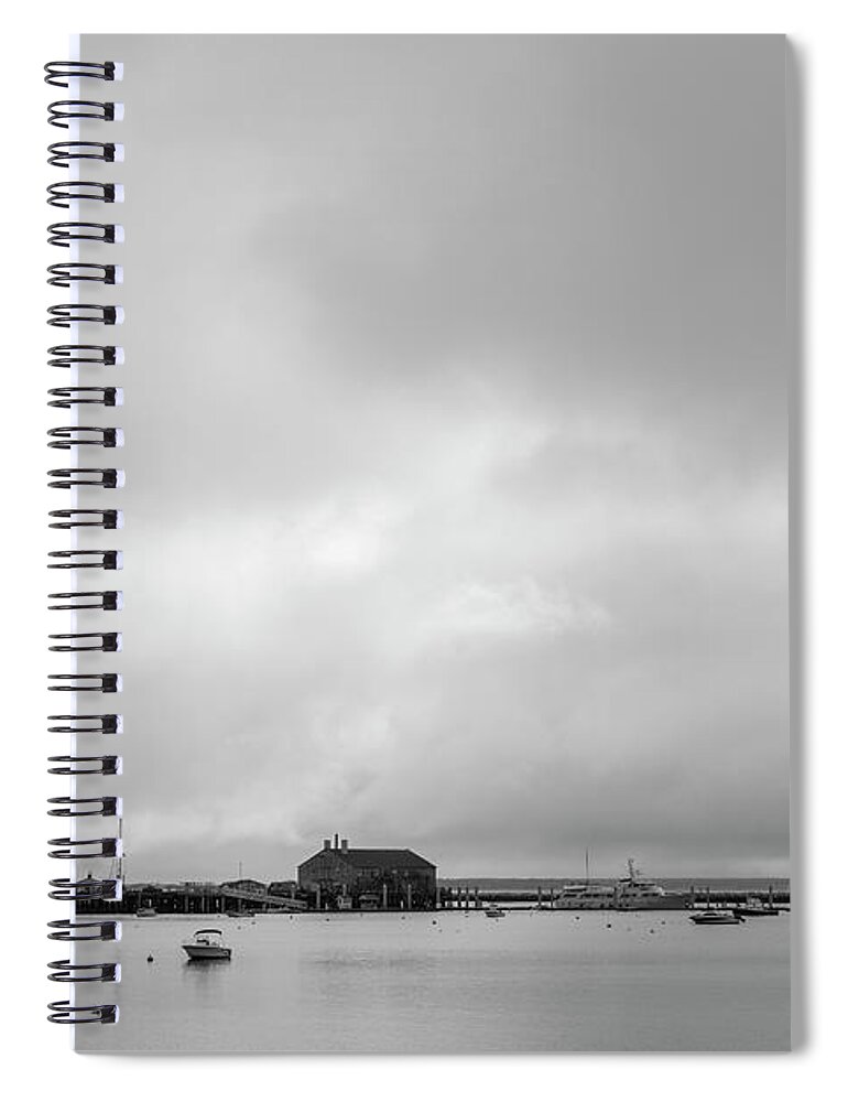 Cape Cod Spiral Notebook featuring the photograph Provincetown Harbor II BW by David Gordon