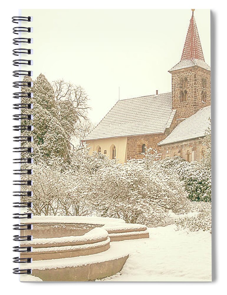 Jenny Rainbow Fine Art Photography Spiral Notebook featuring the photograph Pruhonice Castle in Winter. Prague by Jenny Rainbow