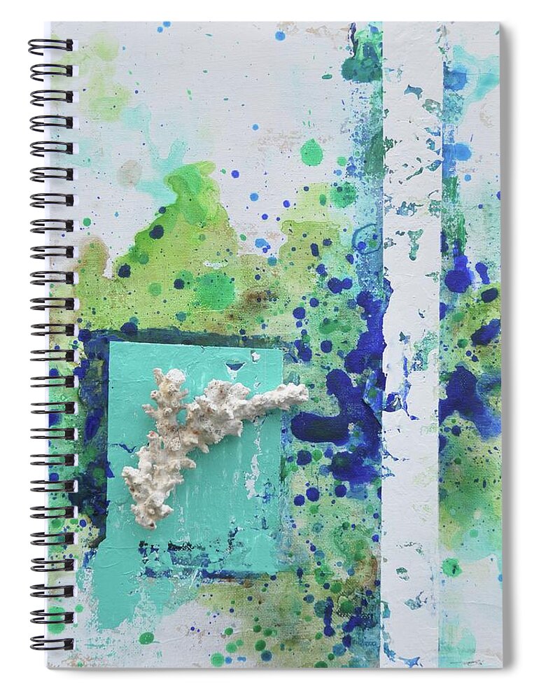 Abstract Spiral Notebook featuring the painting P.s. by Eduard Meinema