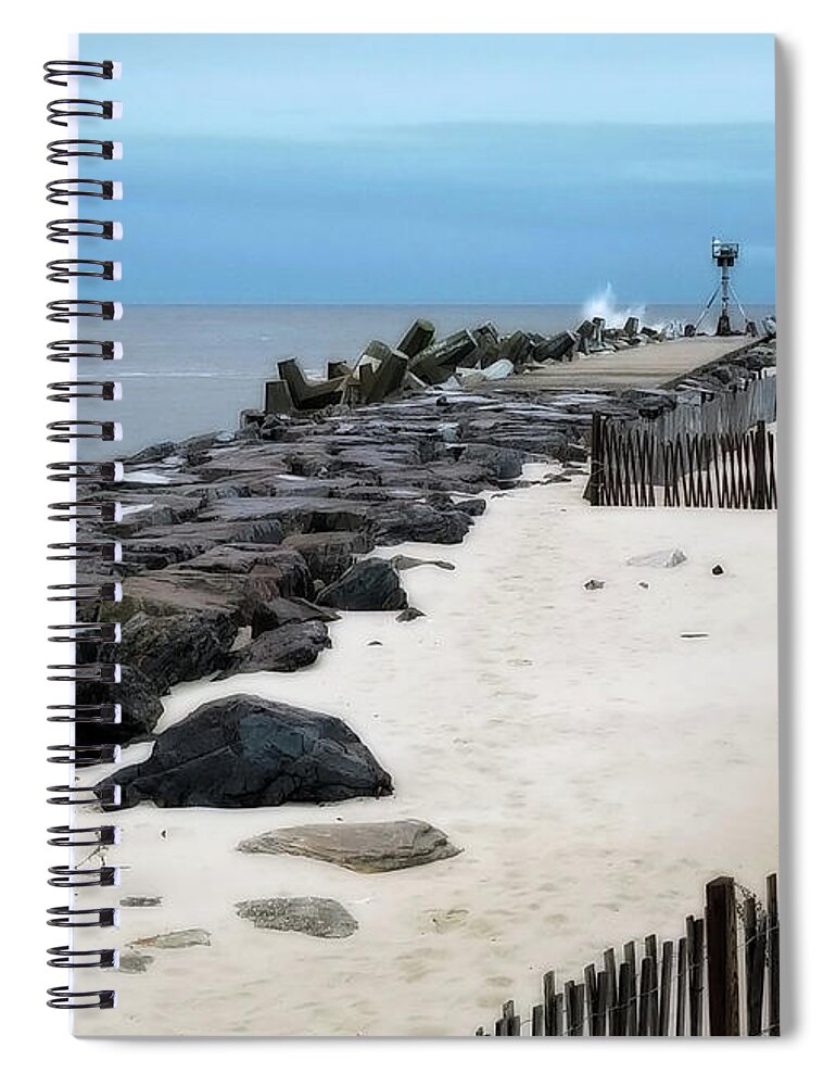 Landscape Spiral Notebook featuring the photograph Pt. Pleasant Jetty by Sami Martin
