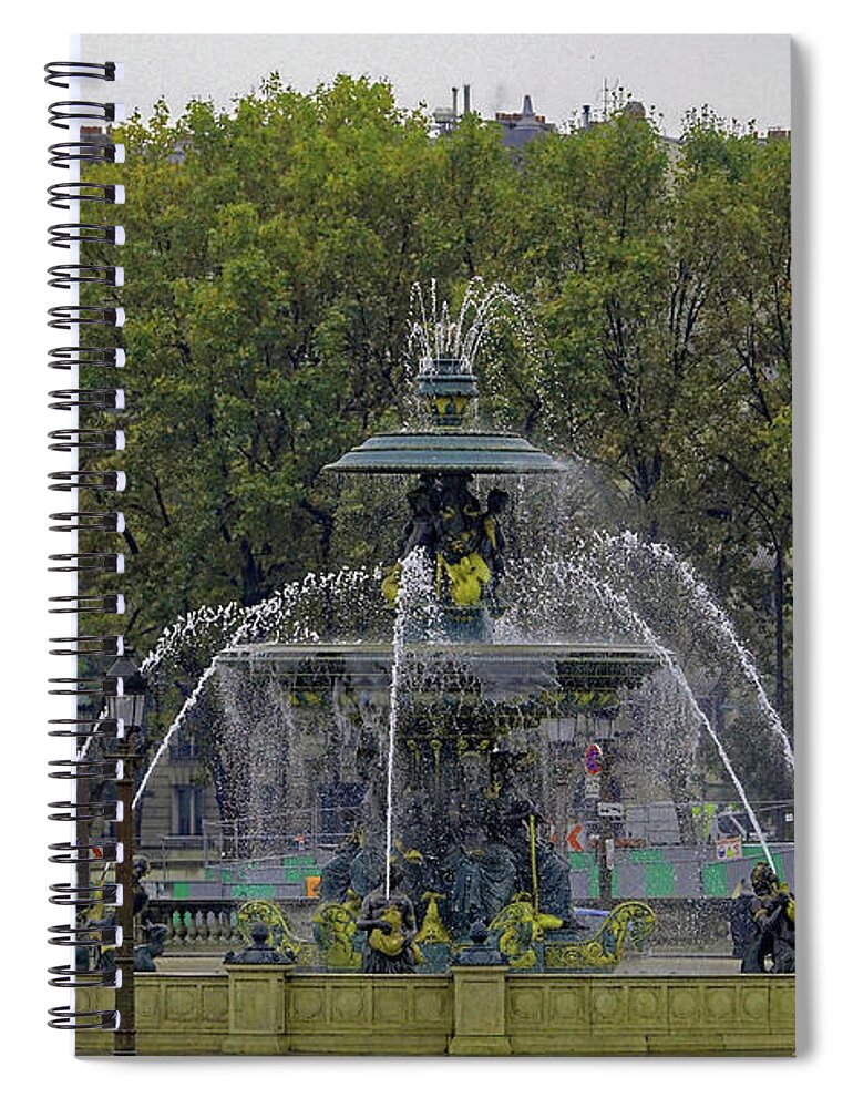 Paris Spiral Notebook featuring the photograph Public Fountain At The Fontaines de la Concorde In Paris, France by Rick Rosenshein