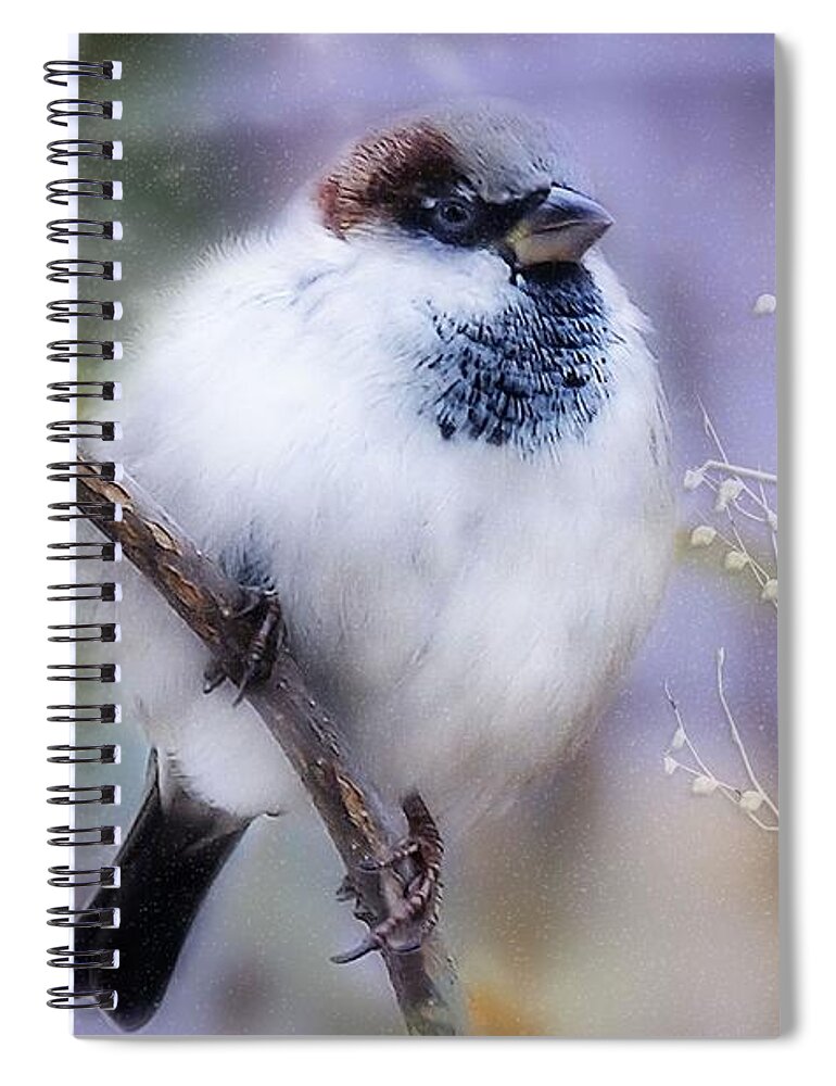 Sparrow Spiral Notebook featuring the photograph Puffball by Elaine Manley