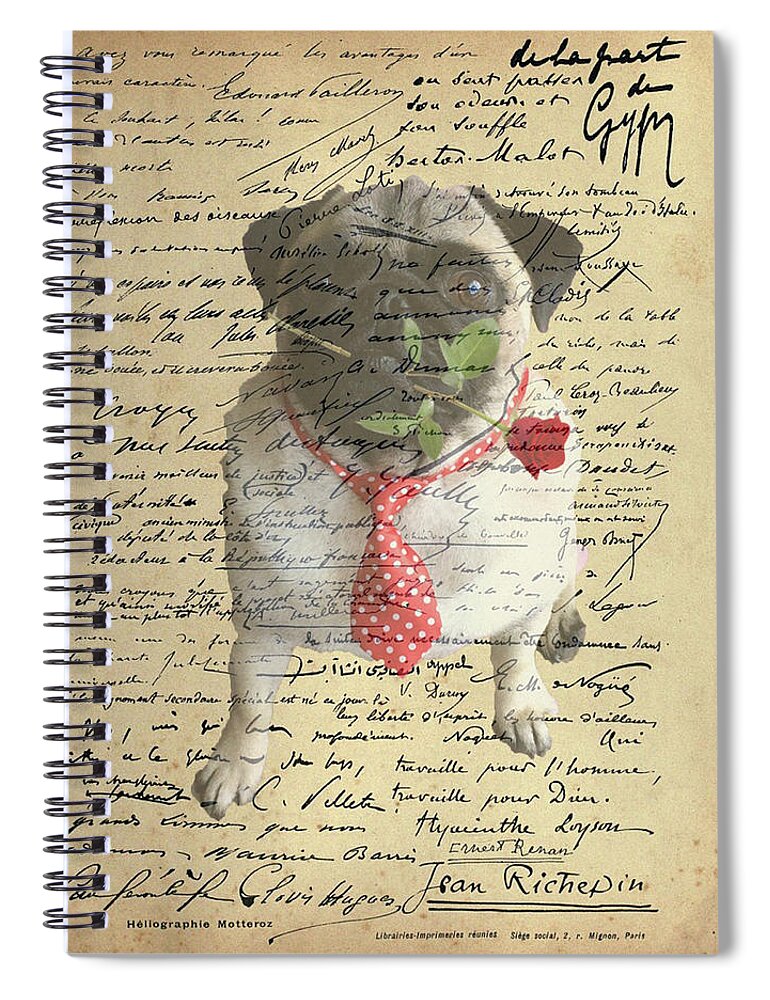 Pug Spiral Notebook featuring the photograph Pug in Love by Jackson Pearson