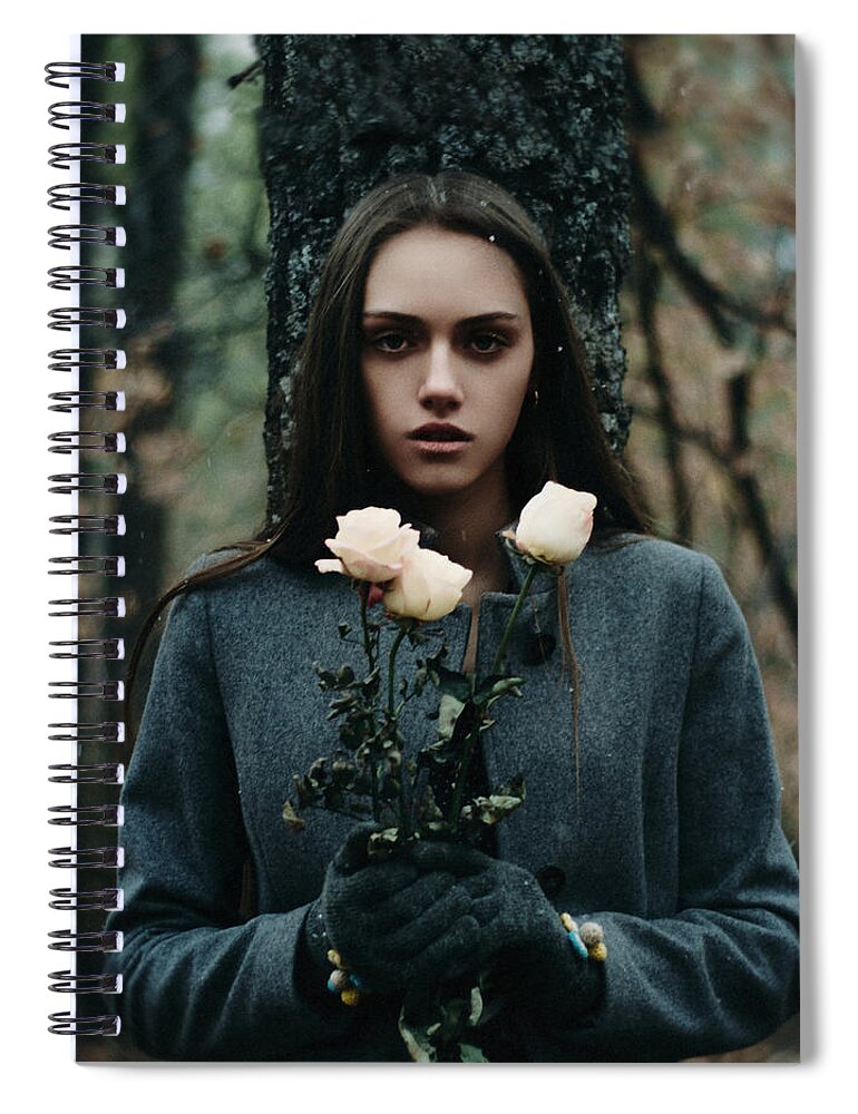 Woman Spiral Notebook featuring the photograph Purity. Forgetting Series by Inna Mosina
