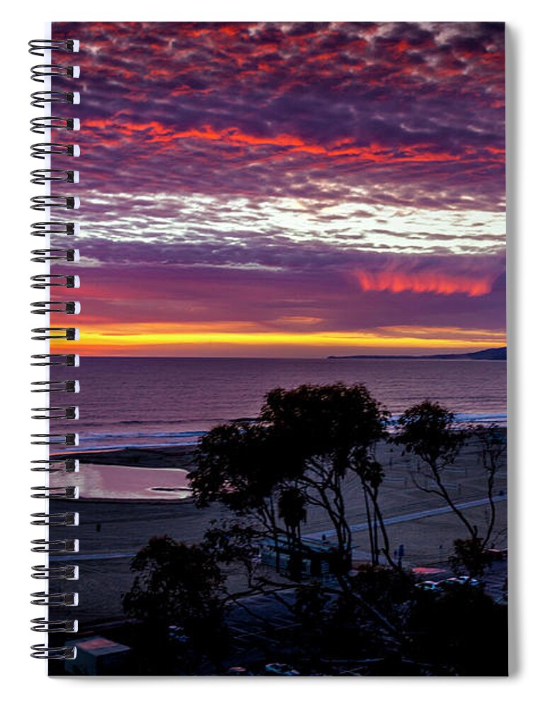 Sunset Spiral Notebook featuring the photograph Purple and Gold Sunset by Gene Parks