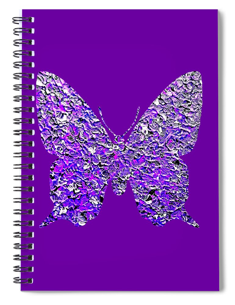 Butterfly Spiral Notebook featuring the painting Purple Butterfly by Rachel Hannah