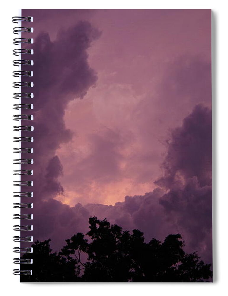 Clouds Spiral Notebook featuring the photograph Purple clouds by Tannis Baldwin