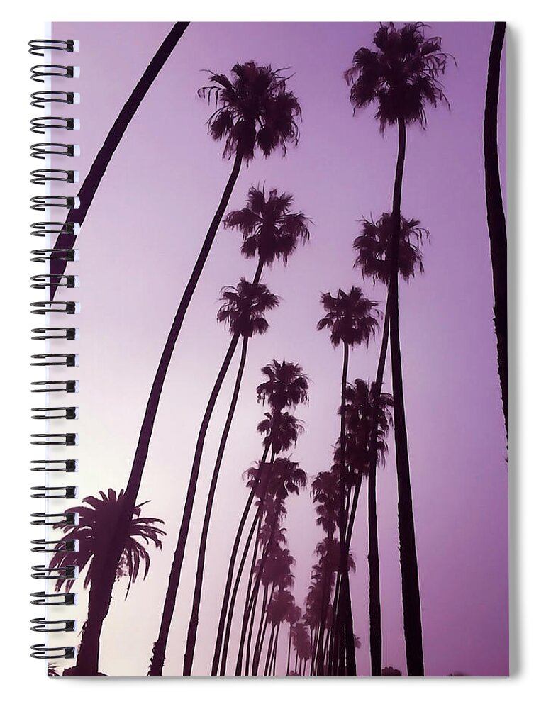 Santa Monica Spiral Notebook featuring the photograph Purple Dawn by Art Block Collections