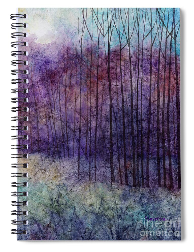Purple Spiral Notebook featuring the painting Purple Haze by Hailey E Herrera