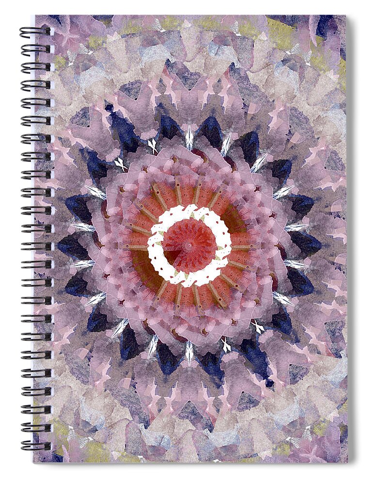 Purple Spiral Notebook featuring the painting Purple Mosaic Mandala - Abstract Art by Linda Woods by Linda Woods