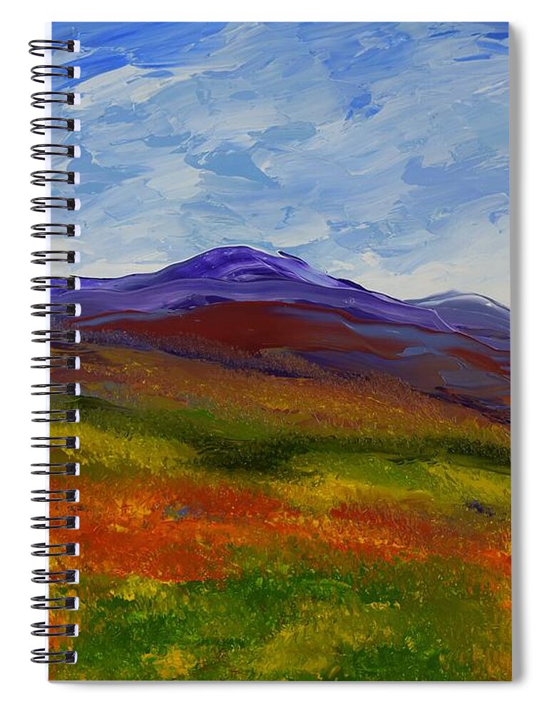  Spiral Notebook featuring the painting Purple Mountains Majesty by Barrie Stark