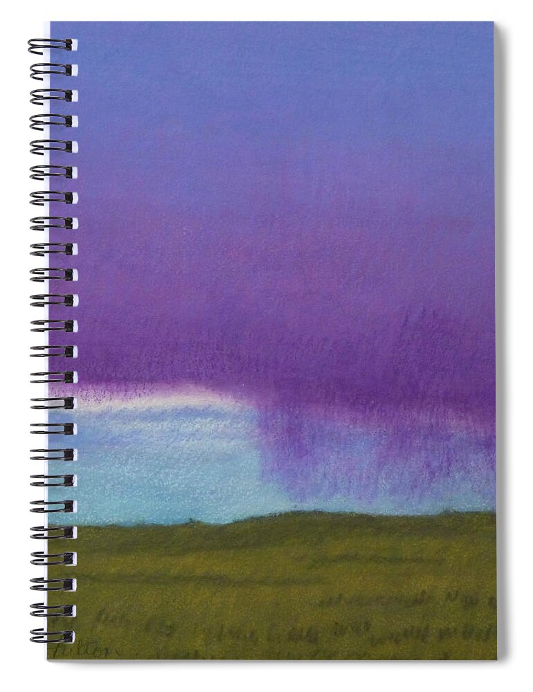 North Dakota Spiral Notebook featuring the painting Purple Rain by Cris Fulton