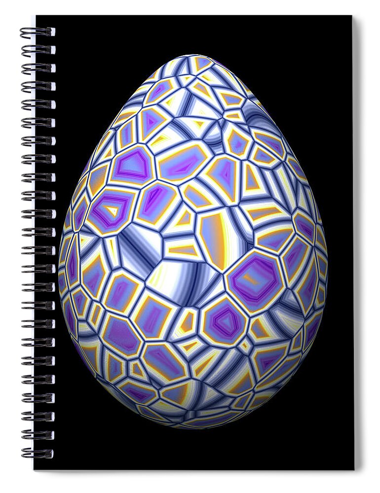 Series Spiral Notebook featuring the digital art Purple Voronoi Egg by Hakon Soreide