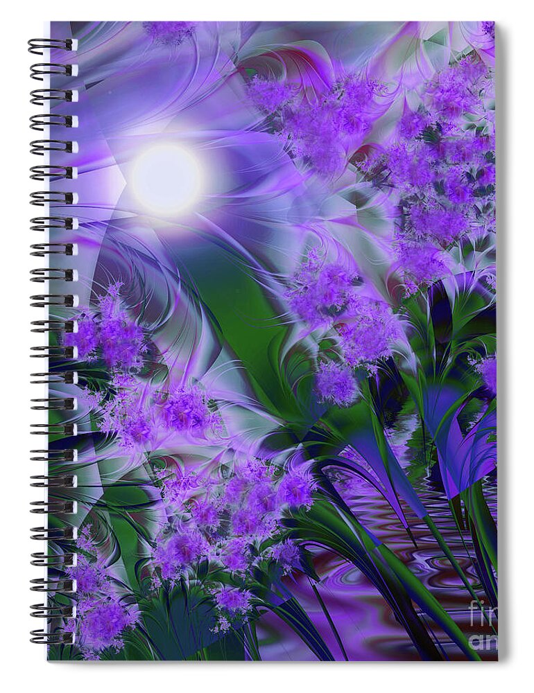 Purple Spiral Notebook featuring the painting Purplescape by Mindy Sommers