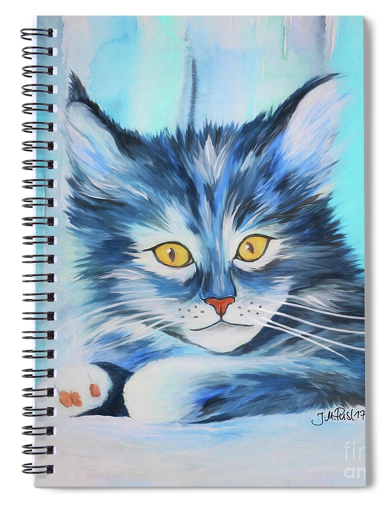 Paint Spiral Notebook featuring the painting Pussy Cat by Jutta Maria Pusl