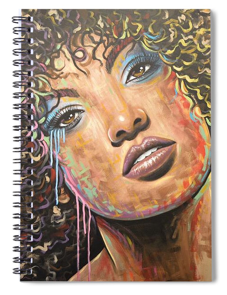 Portrait Spiral Notebook featuring the painting Queen by Amy Giacomelli