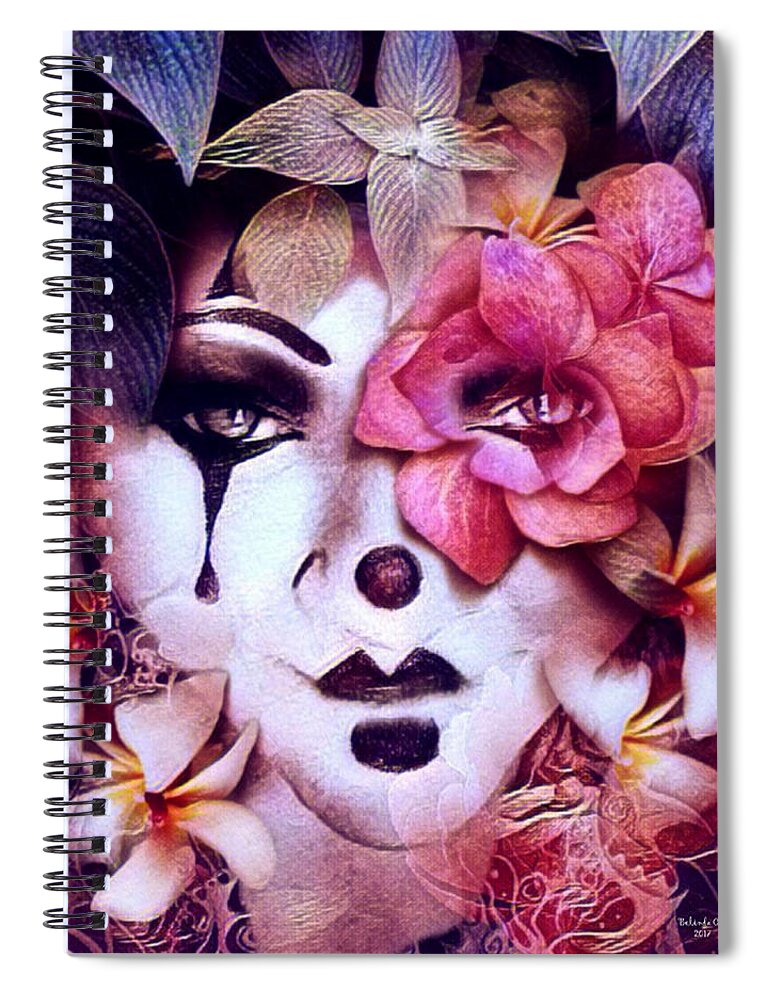 Digital Art Spiral Notebook featuring the digital art Queen Clown 2 by Artful Oasis