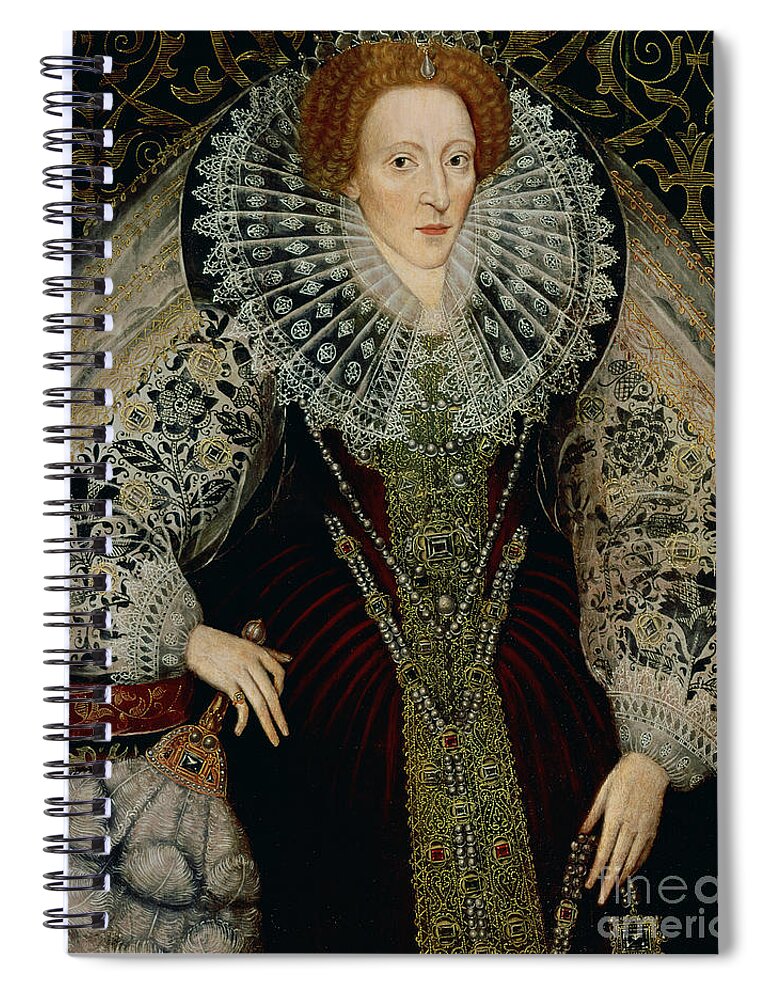 Queen Spiral Notebook featuring the painting Queen Elizabeth I by John the Younger Bettes